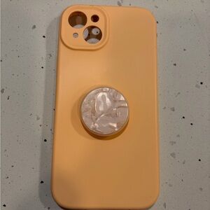 iPhone 15 plus Sleek Orange Phone Case with Stand